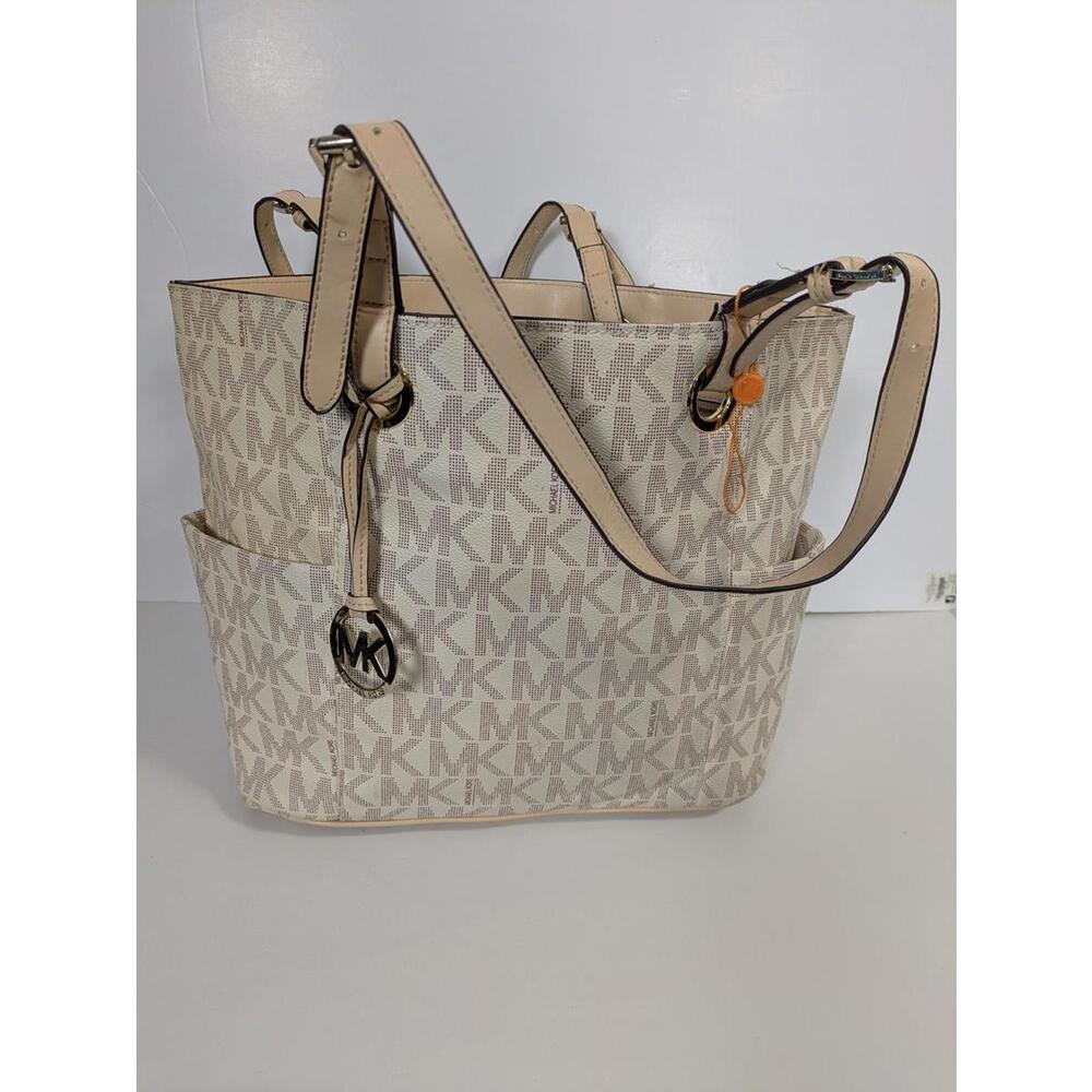 Michael Kors Jet Set Travel Top Zip Signature Monogram Tote Bag Canvas